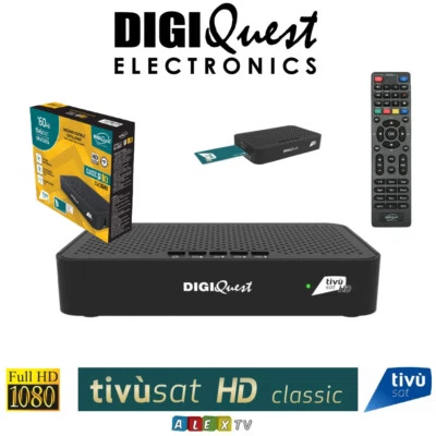 Italienischer Tivusat HD Satellitenreceiver Tivu Sat HD Smartcard* Italien TV ansehen - Bild 1 von 4