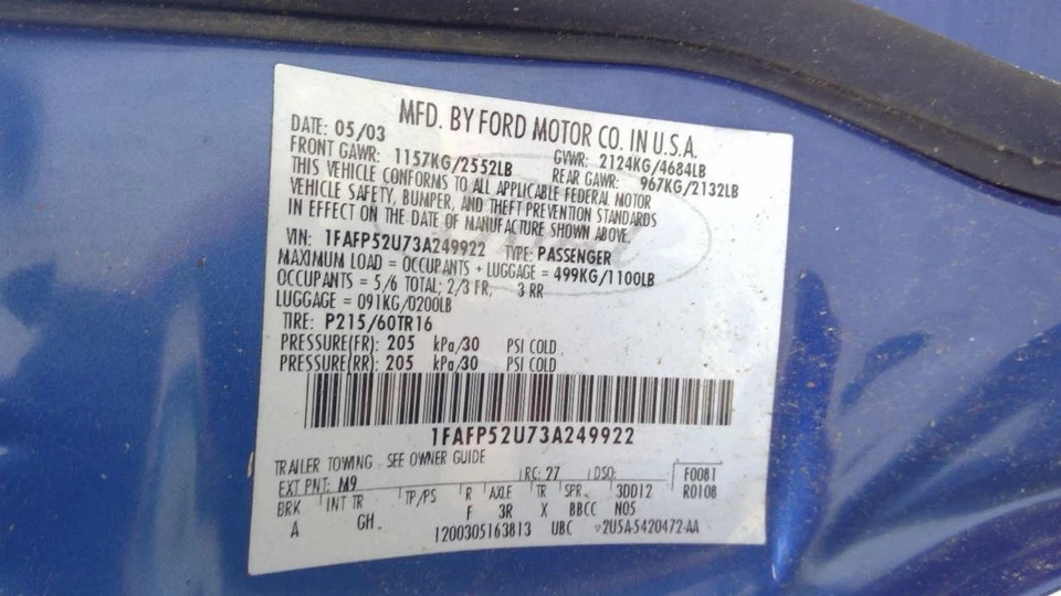 Espejo retrovisor lateral de pasajero eléctrico fijo negro texturizado se adapta a 00-07 TAURUS 1244741 Foto 1 de 4