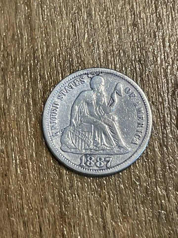 1887 Seated Liberty Dime XF Cover