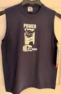GK SLVLS T-SHIRT BOY'S LARGE NAVY COTTON 'POWER GYMNASTS' GRAPHICS Sz CL NWT! - Picture 1 of 6