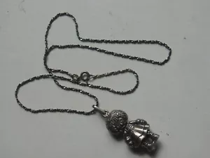 Collar colgante de plata esterlina hinchado vintage 1975 MacMillan Raggedy Ann - Imagen 1 de 6