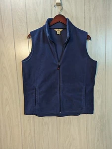 Woolrich Fleece Vest Women's Size LARGE Navy Blue Zip Up READ Winter Sleeveless - Picture 1 of 7
