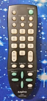 Mando a distancia SANYO TV GXFA negro GC auténtico (HECHO EN CHINA 2011) Foto 1 de 4