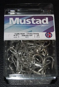 Confezione da 25 Mustad 3561D-DT taglia 4/0 Duratin acqua salata 3X ganci alti 3561D-40 - Foto 1 di 2