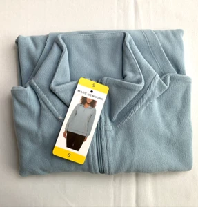 Marc New York Women's Ribbed Quarter Zip Pullover w\Pockets, Water Blue, Size: S - Picture 1 of 3