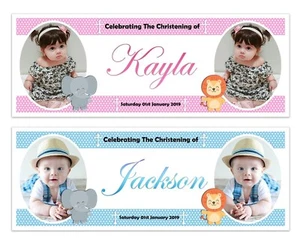 BANNER DA PARETE BATTESIMO BATTESIMO BAMBINO PERSONALIZZATO GIORNO NOME FOTO - Foto 1 di 5