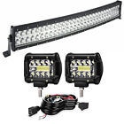 32'' Combo LED Light Bar Curved 30IN fit Ford Ranger Focus F150 + Work Cube Pods