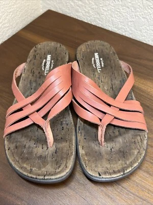 Sandalias Merrell para mujer Redwood District Mahana de cuero naranja chanclas talla 7 Foto 1 de 4