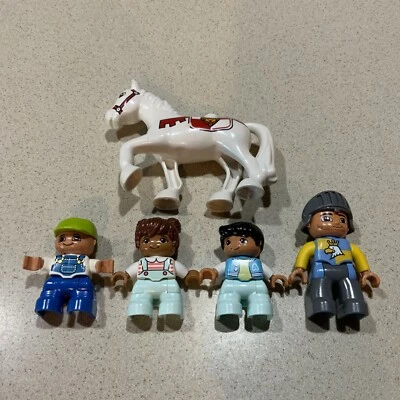 Lego Duplo Lote Caballo Caballero Niño Niña Trabajador Juego De 5 Foto 1 de 4