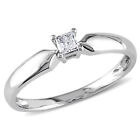 Amour 10K White Gold 1/10CT TDW Diamond Solitaire Ring