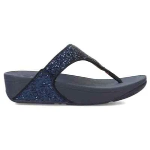 FitFlop Women's Lulu Glitter Synthetic Toe Post Sandals, Midnight Navy Size 10M - Picture 1 of 5