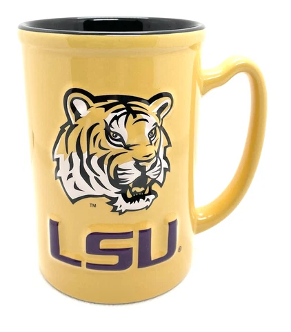 LSU Tigers Sculpted Cup Mug Gold Purple Black Louisiana State University Cover