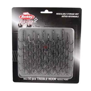 Berkley NEW Fusion19 1X Treble Fishing Hooks - BULK PACKS OF 50 - All Sizes - Picture 1 of 3