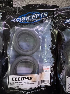 Neumáticos para buggy Jconcepts Ellipse Blue compuestos delanteros/traseros RC10 B7 TLR XRAY Foto 1 de 2