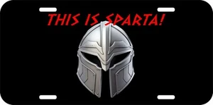 THIS IS SPARTA SPARTAN GREEK SOLDIER CAR TRUCK METAL ALUMINUM LICENSE PLATE 01 - Bild 1 von 4