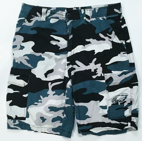 Philadelphia Eagles Cargo Camo Mens Size 34w Shorts 10 in. Inseam NFL Apparel Cover