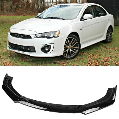 Front Bumper Cover Lip Spoiler Splitter Kit Trim Gloss Black For Mitsubishi Lanc Foto 1 de 4
