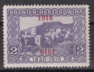 B&H Freimarke ANK 147 mit normalem und Kopfstehendem Aufdruck Postfrisch ** - Picture 1 of 2