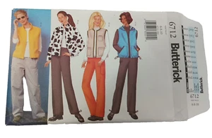Butterick 6712 Erwachsene Jacke Weste Hose Größe 6-10 Umschlagschaden - Bild 1 von 6