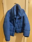 Blue Oversized Topshop Puffer Coat (short Length)