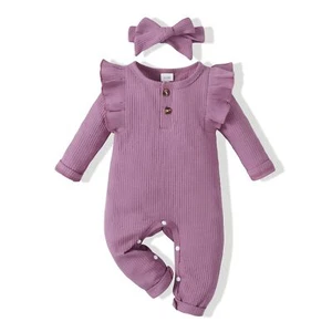 Infant Baby Rompers Girl Cotton Outfits Long Sleeve Jumpsuits One-Piece Bodys... - Picture 1 of 6