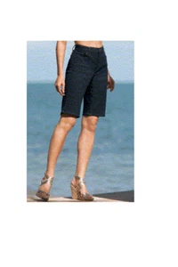 Boston Proper Dark Blue Stretch Denim Jeans Paris Fit Bermuda Shorts, size 6 - Picture 1 of 9