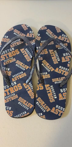 Houston Astros MLB Unisex Gradient Flip Flops, Glitter size 6-8 (B62) Cover