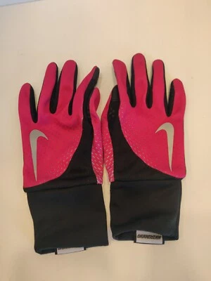 Guantes para correr Nike Dri-Fit Tailwind rosa/negro talla S para mujer Foto 1 de 4