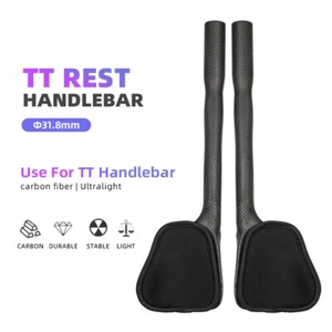 Carbon Fiber TT Handlebar Triathlon Time Trial Bike Rest Bar Aero Bar 31.8mm - Picture 1 of 21