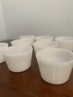 Vintage GlasBake Ramekin Bowls Lot 8 Custard Dessert Fruit Cups Milk Glass
