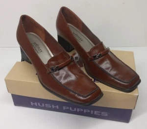 Hush Puppies Softflex Lea Women's Maroon Shoes 8 M Cushioned 2" Heel - Picture 1 of 10