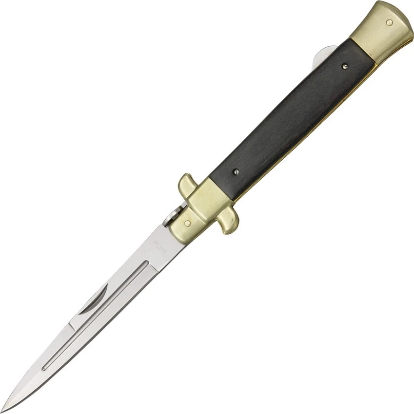 BenchMark Large Folding Knife 4.75" False Edge Stainless Steel Blade Wood Handle - Image 1 of 1