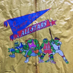 Vtg 1989 TMNT Teenage Mutant Sewer Sports All Stars Rain Jacket Coat Youth Large - Picture 1 of 12