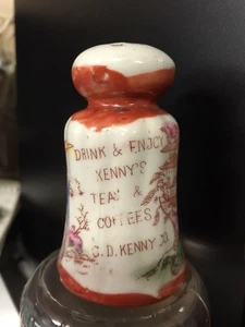 C.D.KENNY CO TEAS & COFFEES EARLY 1900 PORCELAIN ADVERTISING SUGAR SHAKER  - Picture 1 of 7