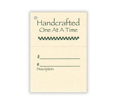 KIMMERIC STUDIO 50 2-PART HANDCRAFTED HANG TAGS & STRINGS PRICE PERFORATED For Price,Vendor Tags
