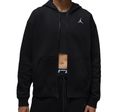 Jordan Women's  Brooklyn Fleece Full-Zip Hoodie Black FV7167-010 i - Image 1 of 4