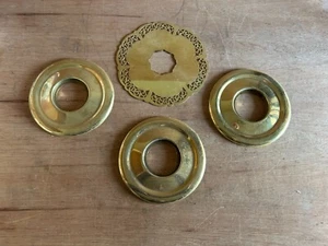 Doorknob Escutcheaon Back Plate Vtg Lot 6-1/2" Ornate Pierced + Three 5-1/2" - Picture 1 of 24