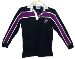 Polo Talla XS Rugby Nations Escocia LS Bordado Azul Marino Oscuro Azul y Púrpura Algodón - Imagen 1 de 4