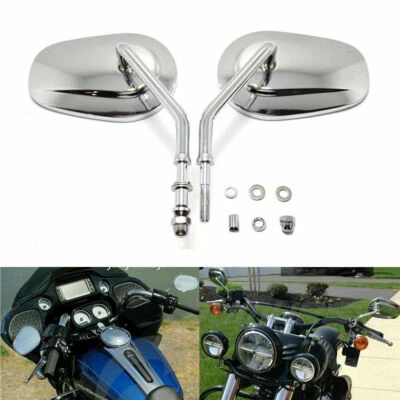 Espejos retrovisores cromados para motocicleta Harley Davidson Sportster 883 1200 Dyna Foto 1 de 4