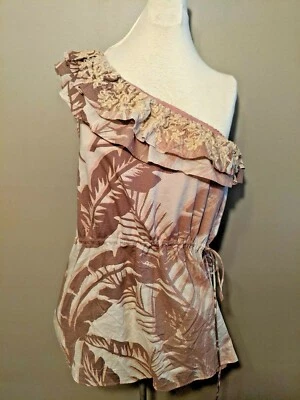 Banana Republic одно плечо рубашка S вышитая оборка  - Изображение 1 из 4