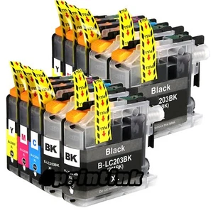 10pk Ink for LC203 Brother LC203xl mfc J480dw J460dw J485dw J680dw LC201 - Picture 1 of 5