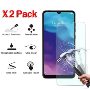 UK 2 Retail Pack Tempered Glass Screen Protector For ZTE Blade Phone Screen - Picture 1 of 8