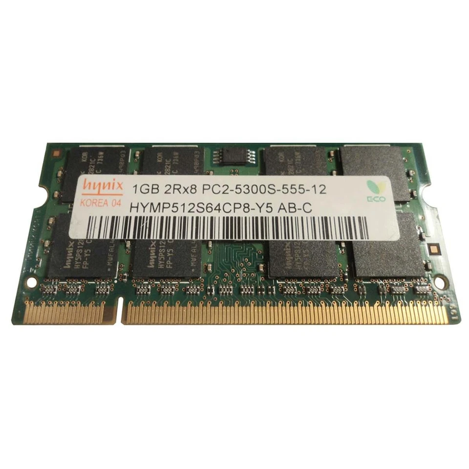 Hynix Hymp512s64cp8-Y5 Ab-C Ddr2 1Go Pc2 667Mhz Sodimm Mémoire Module Ram - Photo 1/1