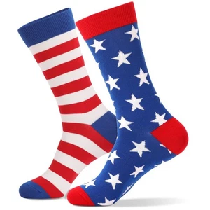 USA American Flag And Stripes Socks 4th Of July Mid Socks For American NVPP - Picture 1 of 7