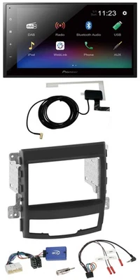 Pioneer DAB Lenkrad Bluetooth 2DIN USB Autoradio für SSangYong Korando mit Taste - Bild 1 von 4