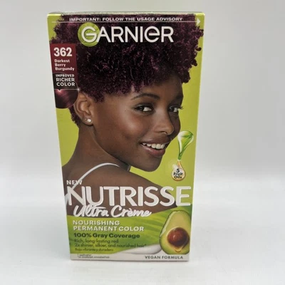 Color de cabello permanente Garnier Nutrisse #362 baya más oscura borgoña paquete de 1 Foto 1 de 4