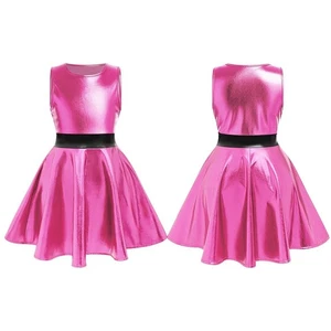Kids Girls Dress Cosplay Costume Music Festival Skirt Rave Contrasting Waist - Picture 1 of 15