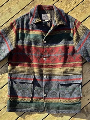 Vintage Woolrich Aztec Southwestern Wool Lined Chore Jacket Coat Size XL Men’s - Image 1 of 4