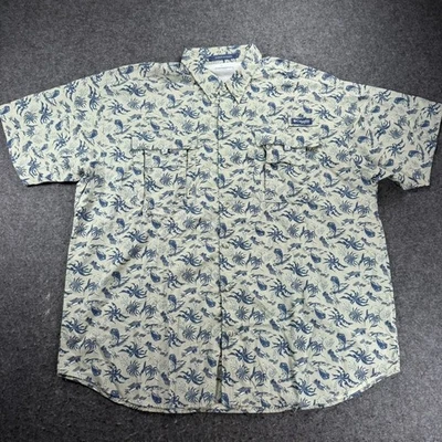 Camisa de pesca Columbia Super Bahama PFG XXL con estampado de palmeras tropicales Foto 1 de 4