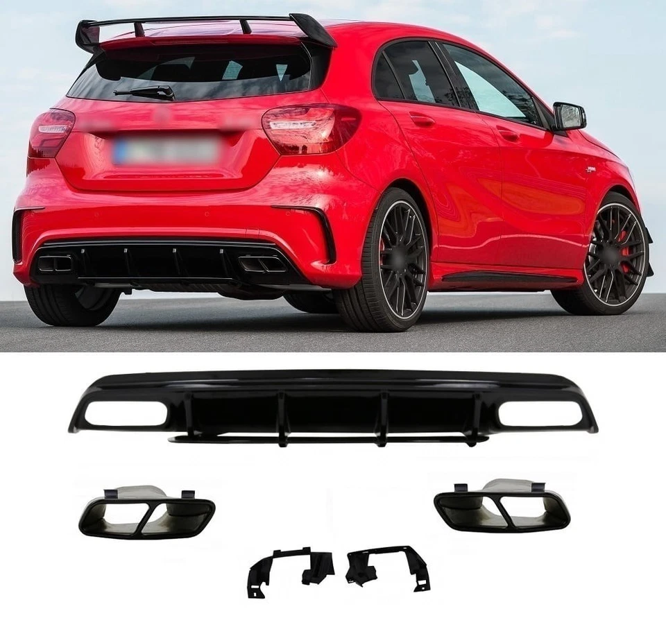 A45 AMG Look Difusor para Mercedes Benz Clase A W176 AMG Line Facelift - Imagen 1 de 4